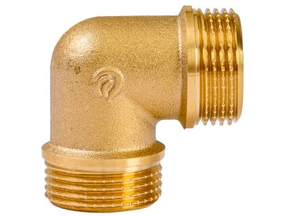 Угольник латунный 1/2" ММ, с ограничителем
